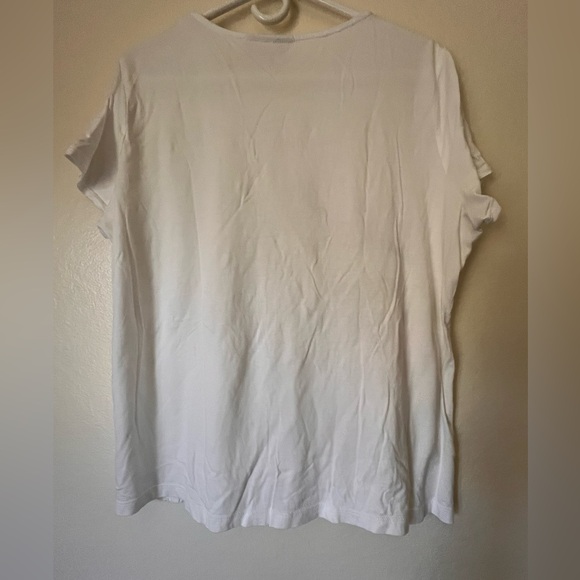 Textured White with Gold Floral Pattern Chico’s Zenergy Women’s Shirt SZ 2 (B7) - Picture 5 of 5